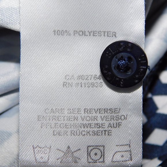 SLIGO Mens M Blue White Pattern Golf Polo Shirt - Picture 8 of 9